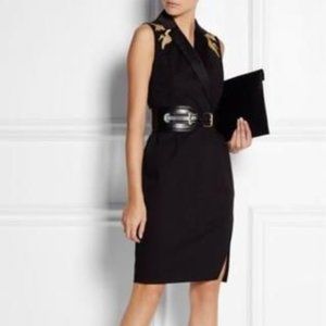 Target x Altuzarra Black Tuxedo dress with gold Crane embroidery - Sz 12